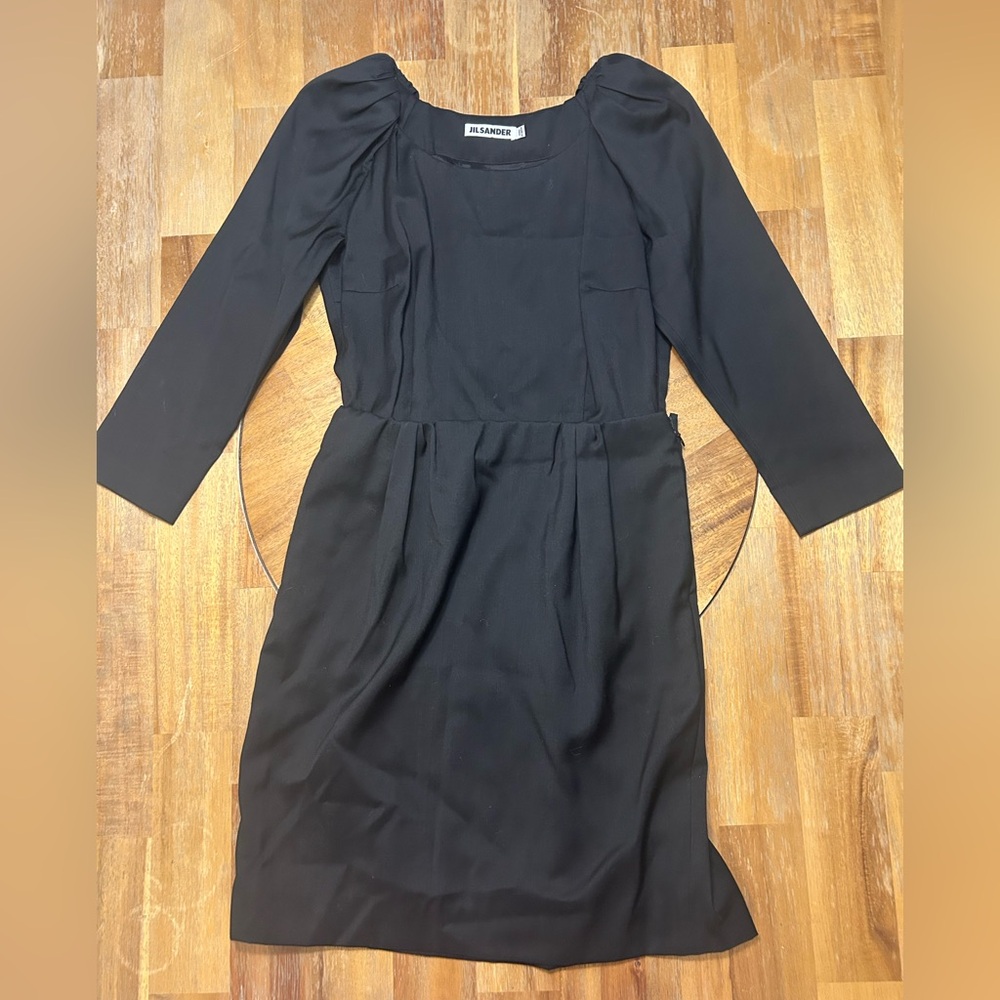 Jil Sander Black Long Sleeve Dress